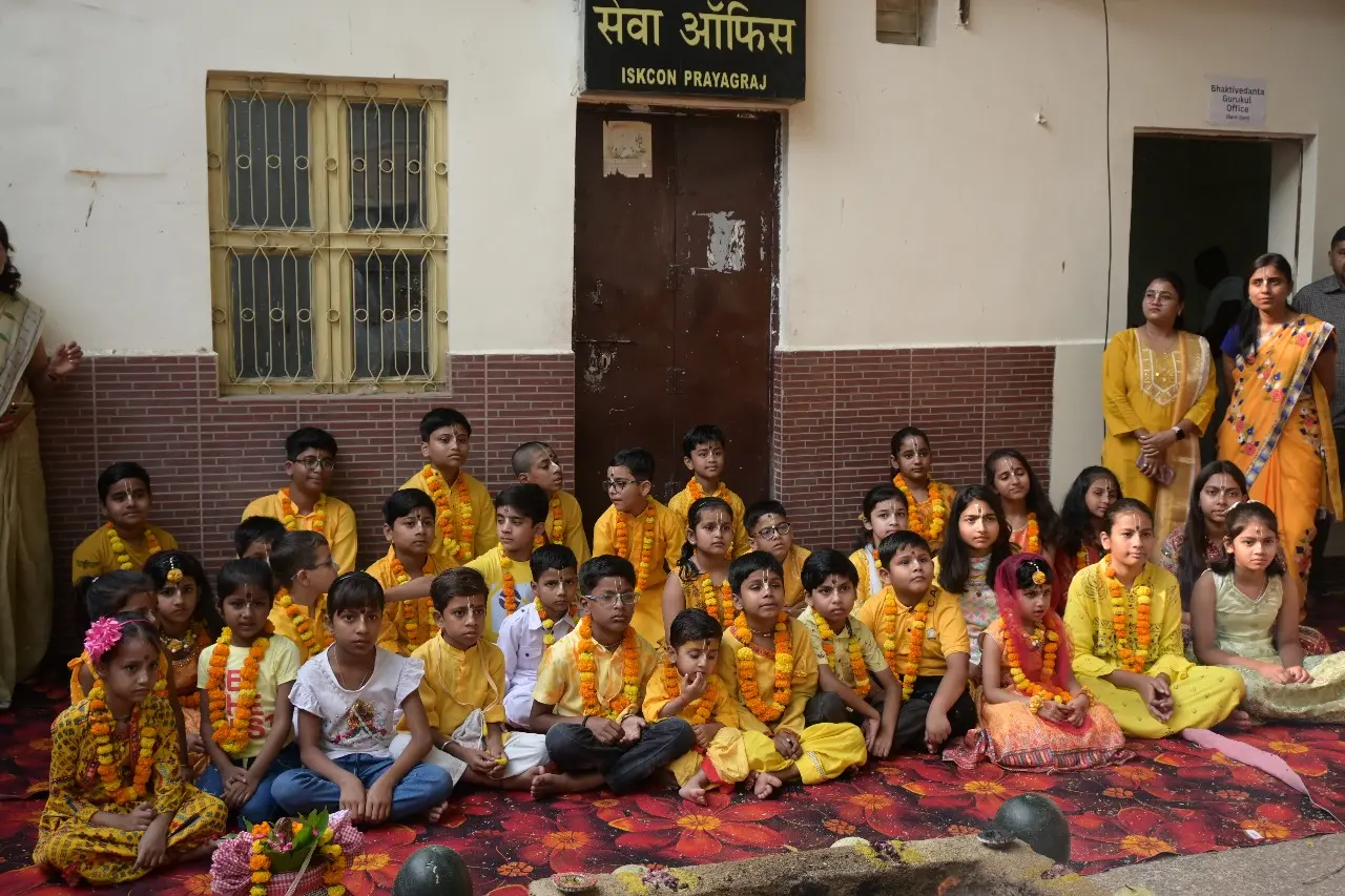 Vidya Aarambh Sanskar ceremony at Bhaktivedanta Gurukul